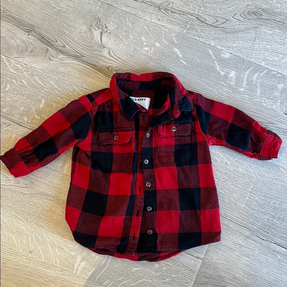 Baby Unisex Plaid Button Shirt